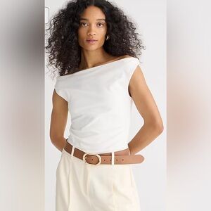 J.Crew Off-Shoulder Tank Top in Stretch Cotton Blend